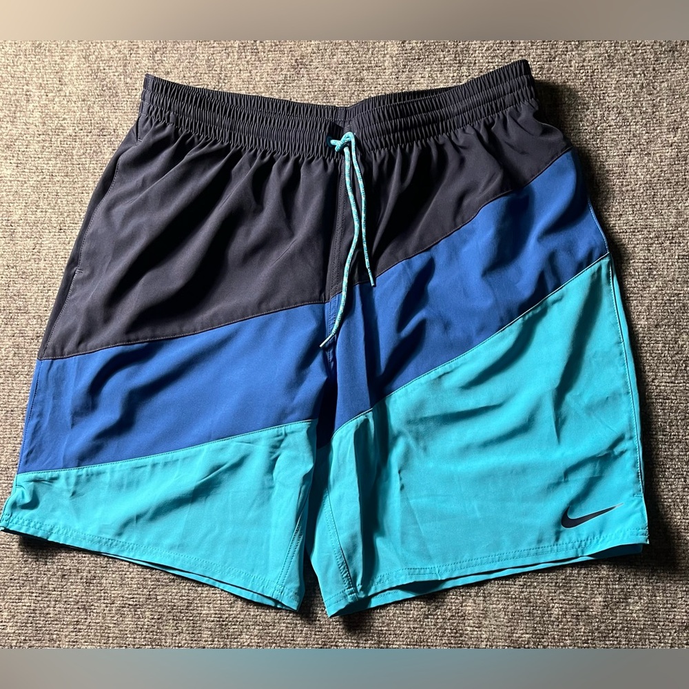 Nike Board Shorts Men’s 4-Way Stretch Lined Trunks Light BlueNavy BlueRoyal XXL